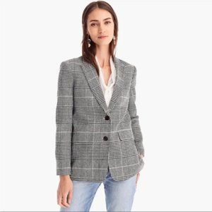 J. Crew Black and White Glen Plaid Blazer